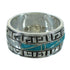 Authentic Sterling Silver Water Wave Turquoise Ring Size 7-3/4 RX68788